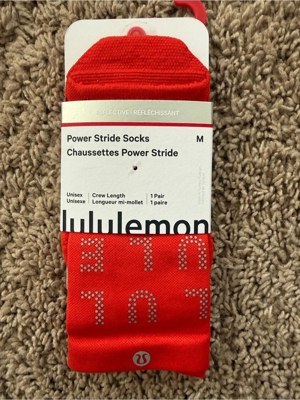 lululemon athletica Power Stride Crew Socks — Red